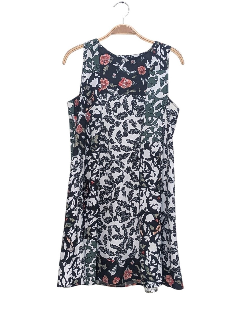 ZARA Basic Patchwork Floral Sleeveless Mini Short Casual Dress Small
